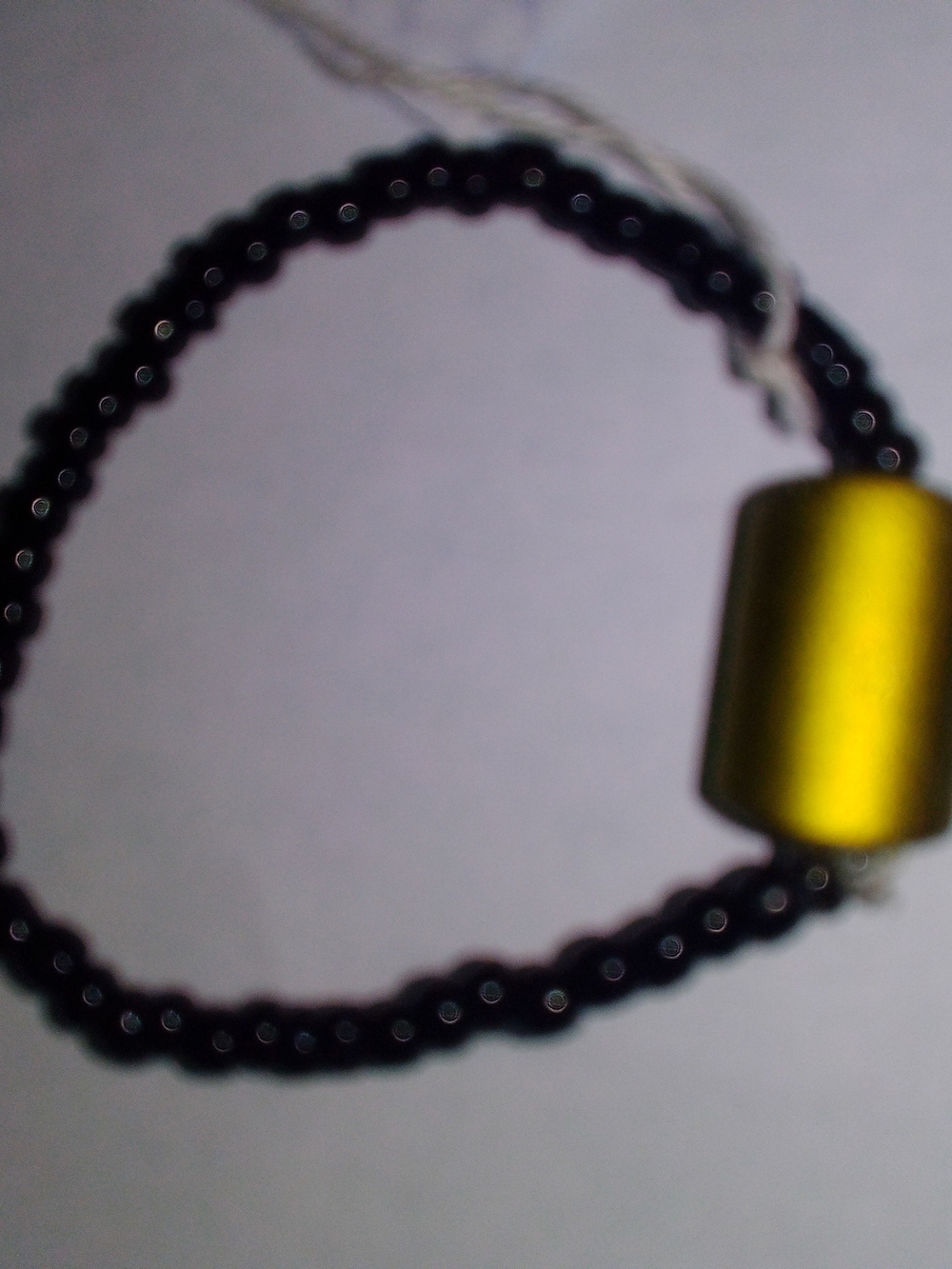 Black Beaded Bracelet With Gold Bead